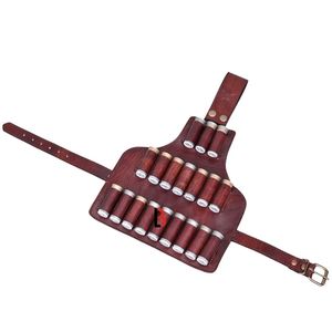 Ceinture en cuir de vachette pour cartouches de chasse avec cadre externe, conception étanche et bandoulière arquée pour la chasse et le camping - Product Image 3