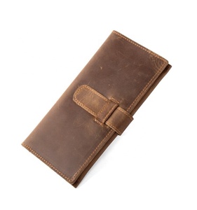 Cuir Vintage Crazy Horse Long Purse Real Clutch Bag Handmade Wallet Men MBF-0749 - Product Image 1