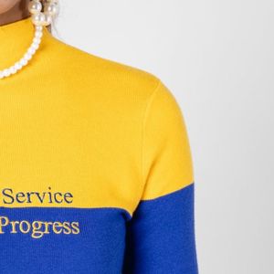 Pull Col Roulé Color Block SGRHO en Maille Premium, Manches Longues, Style Décontracté, Chaud et Tendance pour Femme - Product Image 3