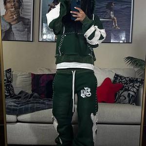 Survêtement Homme Personnalisé Épais, Coupe Courte, Délavé à l'Acide, Surdimensionné, avec Sweat à Capuche Entièrement Zippé et Pantalon de Survêtement pour Homme - Product Image 3