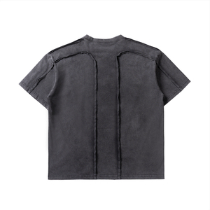 T-shirt Homme Oversize Personnalisé Lavage Acide Effet Vieilli Streetwear Manches Courtes Col Rond 100% Coton Jersey Respirant - Product Image 2