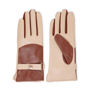 Adjustable Leather fashion <b>Gloves</b> with Cashmere Lining - Product Image 1