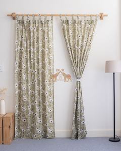 Cortinas de Algodón con Diseño Floral Estampado a Mano en India para Sala de Estar, Comedor, Dormitorio, Juego de Cortinas para Ventana - Product Image 2