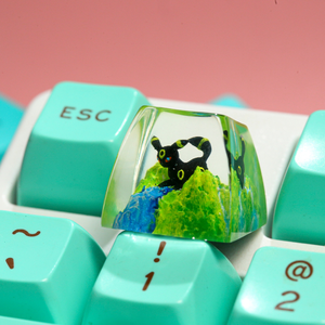 Keycaps Artisanat Forêt Mystique, Keycaps Artisanat Personnalisé, Keycaps Anime Mignons, Keycaps Verts, Ensemble de Keycaps, Keycaps en Bois - Product Image 4