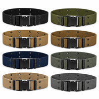 Ceinture tactique Molle pour homme de haute qualité, super résistante, à sangle unique, avec logo personnalisé, fabrication industrielle, robuste, thermolaquée, 32 œillets