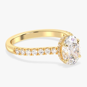 Anillo de Compromiso REYES de Diseño Original en Oro Amarillo de 14K, 18K y 22K con Moissanita de Corte Ovalado de 2.12 Quilates, Joyería Fina para Regalos y Fiestas - Product Image 3