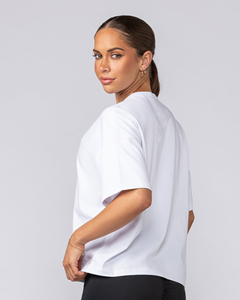 Camiseta holgada de gran tamaño para mujer, estilo urbano, de algodón, lisa, de manga corta, para mujer - Product Image 4
