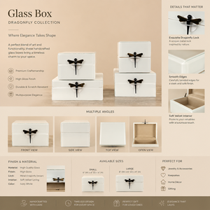 Luxury Ivory Color Mirror <b>Glass</b> Decorative Storage Box Key <b>Knob</b> Premium Jewelry Vanity Organizer Boxes Home Decor Lacquer - Product Image 4