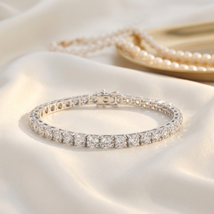 Bracelet tennis coulissant en or 14 carats personnalisé avec diamants de laboratoire DEF VS, bijoux fins, service OEM ODM - Product Image 1