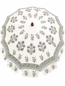Hand Block Printed Parasols Floral Block Big Garden Umbrella for Decoration <b>Sun</b> <b>Shade</b> Eco Friendly Material for Hotel Resort B2B - Product Image 1