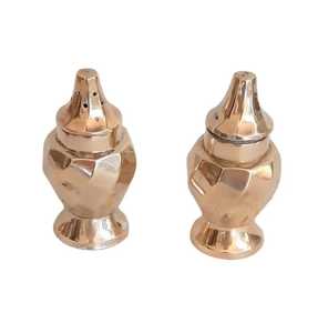 Luxury Hammered Gold <b>Salt</b> and Pepper Shakers Set Modern Cylindrical Stainless Steel Metallic Spice Dispenser Tableware - Product Image 4