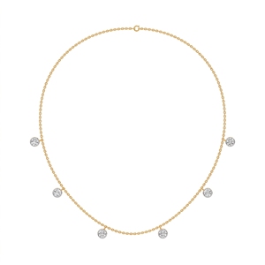 Collier Premium Orb en Argent Sterling 9KT, 10KT, 14KT, 18KT avec Diamant Rond de Laboratoire pour Femme, Idéal pour Cadeau de Fiançailles - Product Image 1
