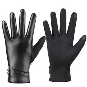 Gants d'hiver en cuir de haute qualité pour femmes, style mode, vente en gros / Gants de cérémonie en cuir de qualité supérieure et tendance pour femmes - Product Image 1