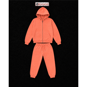 Conjunto Deportivo Personalizado Color Rosa Coral para Hombre, Sudadera con Cremallera Completa y Pantalones Jogger, Ropa Deportiva Informal para Gimnasio, Entrenamiento, Ropa Urbana, Venta al Por Mayor - Product Image 5