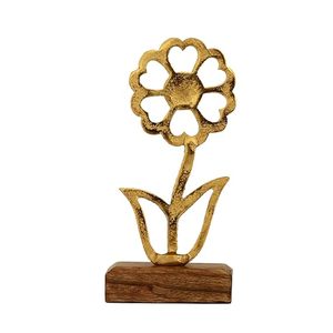 Ornement en fil métallique en forme de fleur dorée, décoration de Noël moderne à poser sur table, décoration intérieure - Product Image 3