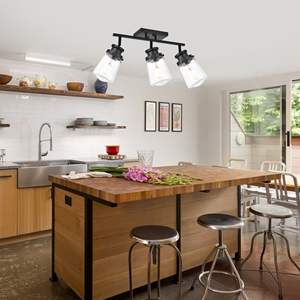 Classic 3-<b>Light</b> <b>Black</b> Wall Sconce with Clear Glass Shade Rotatable <b>Light</b> Head Metal Ceiling Fixture for <b>Bathroom</b> Vanity Lighting - Product Image 5