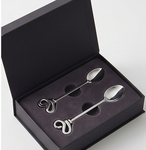 Cucharas de té modernas de acero inoxidable con elegantes mangos curvos, acabado pulido de alto brillo, aptas para lavavajillas, juego de cubiertos para uso doméstico. - Product Image 6