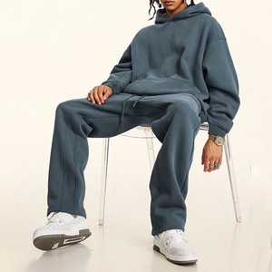 Ensemble de survêtement pour homme grande taille respirant de haute qualité, imprimé uni, tissu personnalisé, 2 pièces, tenue de sport décontractée pour l'entraînement et le jogging - Product Image 2