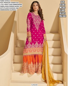 Royal Orange Traditional <b>Women's</b> Party <b>Kurta</b> with Bandhani Embroidery Floor-Length Quick Dry Regular Fit All Seasons - Product Image 1