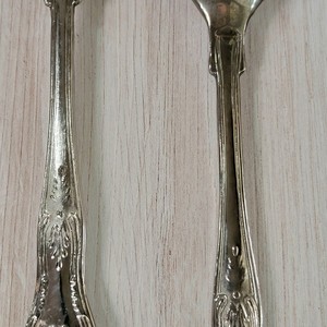 Silver Stainless Steel Beautiful Salad <b>Servers</b> Set Ornate Floral Design Metal Serving Utensils - Product Image 3