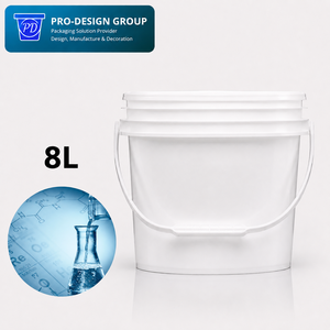 8L Heavy Duty Plastic Chemical <b>Bucket</b> <b>with</b> Flat <b>Lid</b> for Chemical Storage - Product Image 1