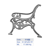 Pied de banc décoratif Daisy en fonte, panneau latéral pour siège de jardin, cadre de mobilier de patio de villa de luxe, accoudoirs pour parc botanique
