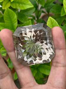 Quartz fumé gris naturel taille Asscher certifié IGI, haute qualité, design unique, pierre à fort éclat, cristal en vrac pour la fabrication de bijoux - Product Image 5