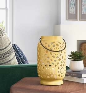 Yellow Metal Eco Friendly Christmas Cutout Candle <b>Lantern</b> Decorative Tabletop <b>Tealight</b> Holder Metal Handle Home Garden Indoor - Product Image 2