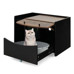 <b>Cat</b> <b>Litter</b> Box Accessory with Pull-Out Drawer Enclosure - Product Image 3