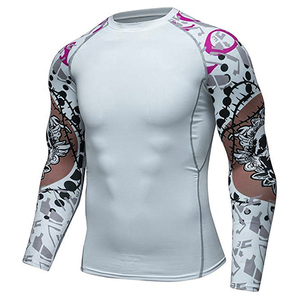 เสื้อรัดกล้ามเนื้อพิมพ์ลายดิจิตอลสีสันตามสั่ง สำหรับ MMA BJJ แบบยูนิเซ็กซ์ เป็นมิตรกับสิ่งแวดล้อม แขนยาว ผลิตจากผ้าโพลีเอสเตอร์ผสมสแปนเด็กซ์ - Product Image 2