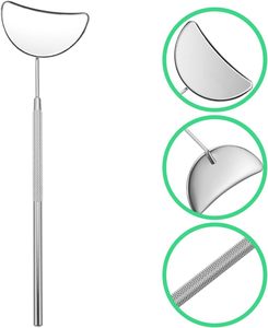Miroir de contrôle des cils demi-lune, outil de maquillage compact et léger avec surface anti-buée pour extensions de cils, salon de beauté - Product Image 2