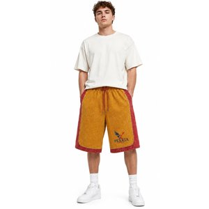 Men Washed Drawstring Sports Shorts Color Block Printed <b>Athletic</b> Training Shorts Casual Streetwear - Product Image 1