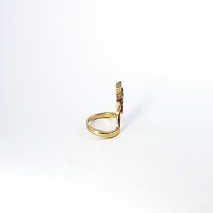Bague élégante pour femme en or 14 carats, finition or jaune lisse, bijoux pour femme, accessoire de mode nuptiale, édition cadeau - Product Image 3
