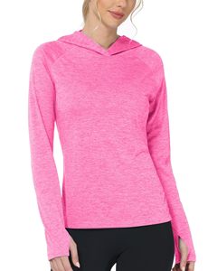 เสื้อฮู้ดดี้แขนยาวสีชมพูสำหรับผู้หญิง Cozy Fit Fishing Wear แบบสั่งทำพิเศษ เนื้อผ้าสีพื้น ระบายอากาศได้ดี UPF 50 เหมาะสำหรับกิจกรรมกลางแจ้ง - Product Image 1