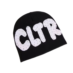 High Quality Custom Logo Rhinestone Winter Beach Character <b>Beanie</b>-Warm Breathable <b>Waterproof</b> Acrylic Knit Unisex Adult - Product Image 1
