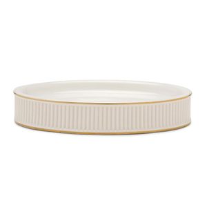 Porte-savon en porcelaine côtelée blanche, élégant pour salle de bain, avec design de drainage - Product Image 3