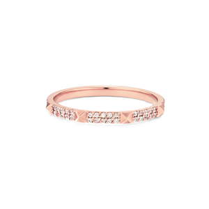 Nouveautés Minimalistes : Bague de Promesse en Or Massif 9K 10K 14K 18K avec Double Rangée de Diamants de Laboratoire Brillants et Clous Décoratifs - Product Image 2