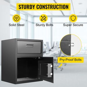 1.7 piedi cubi di deposito digitale blocco di codice elettronico sicuro in acciaio al carbonio materiale deposito Slot due chiavi di emergenza per la casa - Product Image 2