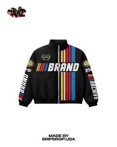 Custom Grand Prix Racing Tracksuit | <b>Black</b> Multi-Color Striped <b>Windbreaker</b> & Shorts | OEM Archive Style Sportswear Manufacturer - Product Image 3