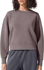 Sudadera Corta de Algodón con Logotipo Personalizado para Mujer, Sudadera Holgada Lisa para Mujer, Sudaderas Cortas Personalizadas para Mujer - Product Image 6