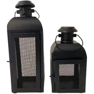 Super Durable Weatherproof Metal Candle <b>Lantern</b> <b>Set</b> of 2 for Table Top Christmas Decoration Heat Resistant Best Candle <b>Lantern</b> - Product Image 1