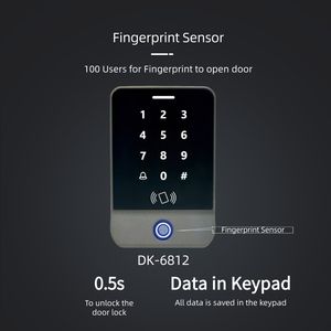 Clavier biométrique TCP/IP DK-6812 : Empreinte digitale + Carte MIFARE + Mot de passe, 1000 utilisateurs, contrôle à distance LAN, rapports d'accès et de présence - Product Image 3