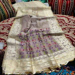 Último traje de diseñador Estilo moderno Alta demanda Premium Soft Muga Cotton Saree Weaving Work Mujer Moda Exportador y suministro - Product Image 1