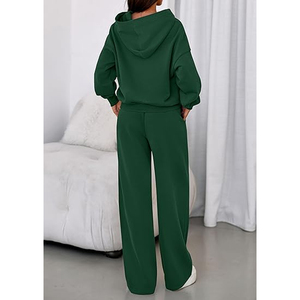 Conjunto de Sudadera con Capucha y Pantalones Deportivos de Algodón Premium para Mujer, Estilo Deportivo Informal y Acogedor - Product Image 3