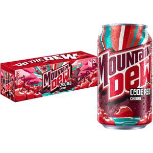 Boissons gazeuses fruitées Mountain Dew Code Red à la cerise, lot de 24 canettes en aluminium de 355 ml, rafraîchissantes, en gros - Product Image 1