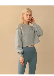 เสื้อฮู้ดผ้ากำมะหยี่ HG875 แบบเรียบยาวสั่งทำได้ ขายส่งสำหรับผู้หญิง ขอบตัดดิบ 100% ผ้าฝ้าย สไตล์สตรีทแวร์ - Product Image 6