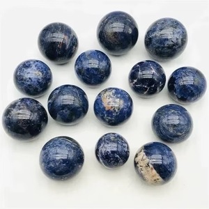 Premium Quality Dynamic <b>Crystal</b> Natural Blue Sodalite <b>Crystal</b> <b>Sphere</b> High Polished Carved Gemstone for Healing Meditation - Product Image 3