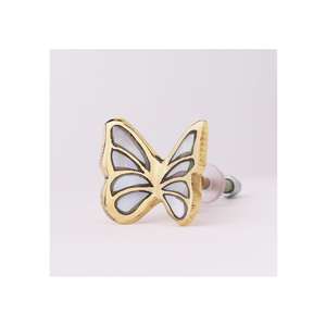 Tiradores de Cajón con Diseño de Mariposa Dorada, Manijas Decorativas Bordadas de Latón para Gabinetes de Cocina y Cómodas - Product Image 1