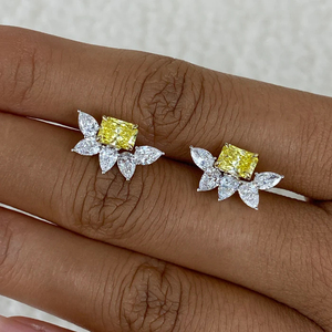 ต่างหูเพชรแล็บคุณภาพสูง ทองคำ 10k สีเหลือง เครื่องประดับแฟชั่น ความใสสูง ได้รับการรับรองจาก IGI หรูหรา ยั่งยืน เหมาะเป็นของขวัญวันเกิด - Product Image 3