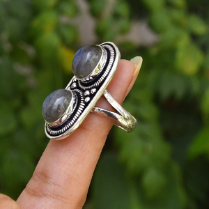 Natural <b>Labradorite</b> <b>Ring</b> 925 Sterling Silver Gemstone Jewelry Designer Handmade <b>Ring</b> for Women - Product Image 3